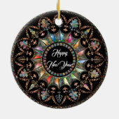 Mandala, prettige kerst keramisch ornament (Achterkant)