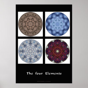 Mandala print - "De vier elementen"