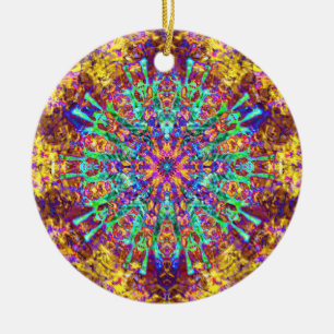 Mandala Psychedelic Trippy Hippie Color Splash Keramisch Ornament