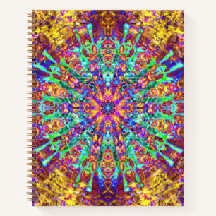 Mandala Psychedelic Trippy Hippie Color Splash Notitieboek