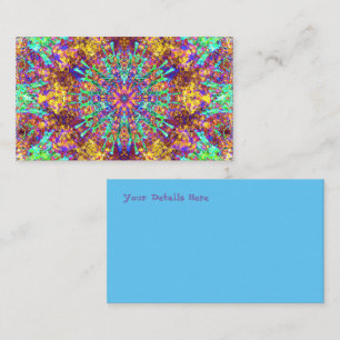 Mandala Psychedelische Trippy Hippie Kleurensplash Visitekaartje
