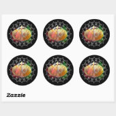 Mandala Pumpkin Waterverf Damask Herfst Season Ronde Sticker (Vel)