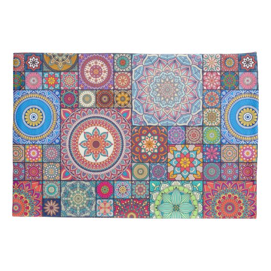 Mandala Quilt Pattern Kussensloop (Achterkant-Links)