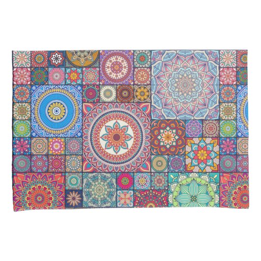 Mandala Quilt Pattern Kussensloop (Voorkant-Rechts)