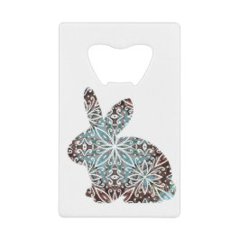 Mandala Rabbit Chocolate and Blues Kredietkaart Flessenopener