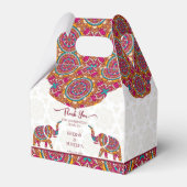 Mandala rangoli-olifantenbruiloft bedankdoosjes (Voorkant Zijde)