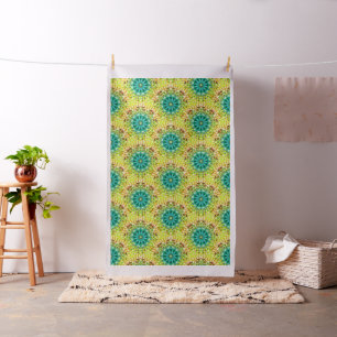 Mandala Rays Yellow Green + uw ideeën Stof
