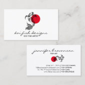 Mandala Red Dot Japanse Koi Fish Visitekaartje (Voorkant / Achterkant)