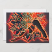Mandala Red, zwart, bruine Yoga-feestdag Kaart (Achterkant)