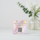 Mandala Reiki Genezende Meditatie Blush Roze Paste Vierkante Visitekaartje (Staand voorkant)