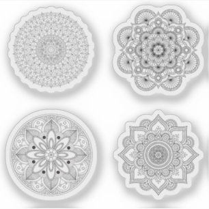 Mandala Retro hand henna tattoo set 4x Sticker