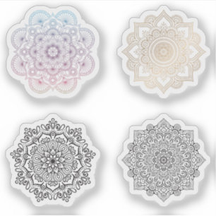Mandala Retro hand henna tattoo set 4x Sticker