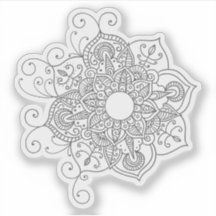 Mandala Retro handgetekende tatoeage henna bloem