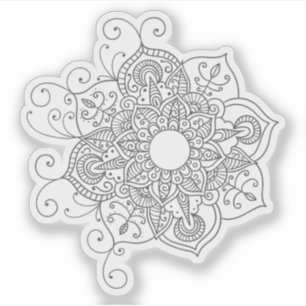 Mandala Retro handgetekende tatoeage henna bloem Sticker