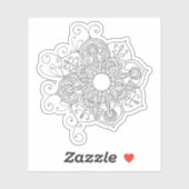 Mandala Retro handgetekende tattoo henna bloem Sticker (Vel)