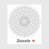 Mandala Retro met de hand getekende zwart & witte Sticker (Vel)