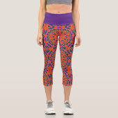 Mandala Retro Orange Psychedelic Yoga leggings (Recto)