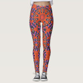 Mandala Retro Orange Psychedelic Yoga leggings (Devant)