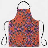 Mandala Retro Oranje Hipster Schort (Voorkant)