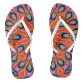 Mandala Retro Oranje Hipster Teenslippers (Voetbed)