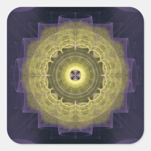 Mandala rond patroon vierkante sticker