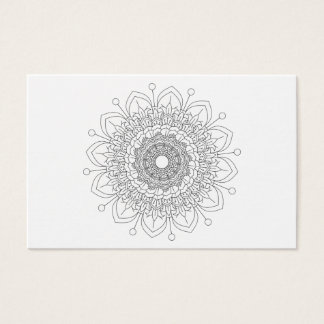Mandala. Rond zwart-wit oosterpatroon. Visitekaartjes