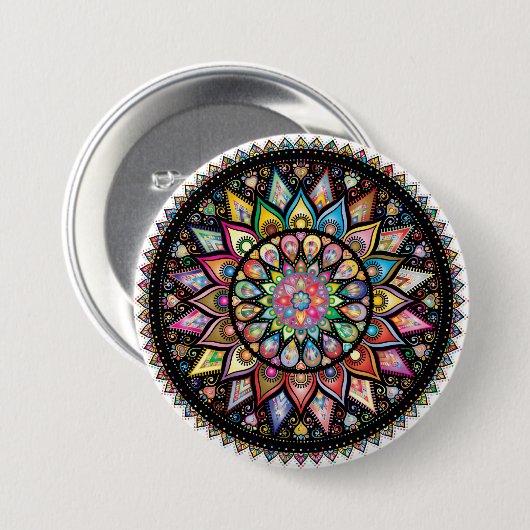 Mandala Ronde Button 7,6 Cm (Voorkant /achterkant)