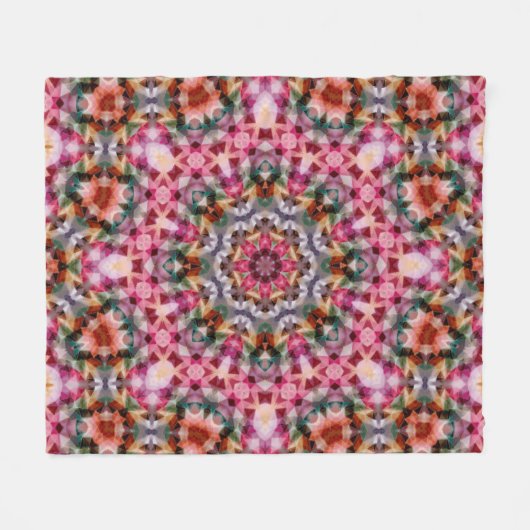 Mandala ronde kaleidoscope sierdecoratie c fleece deken (Voorkant (Horizontaal))
