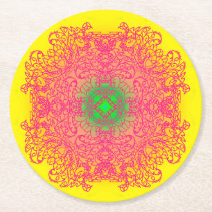 mandala ronde kartonnen onderzetter