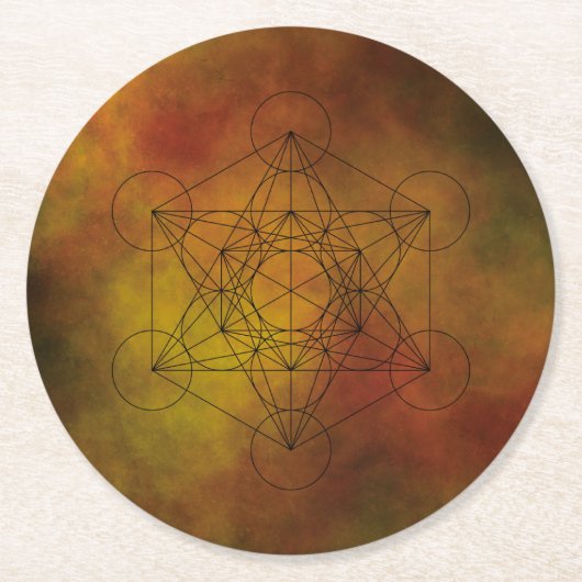 mandala ronde kartonnen onderzetter (Voorkant)