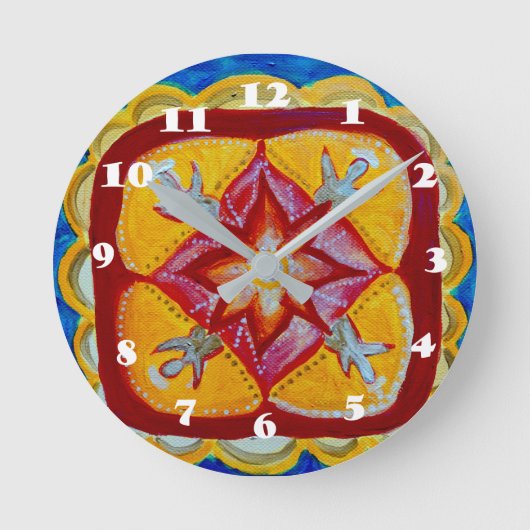 Mandala ronde (medium) wandklok ronde klok (Voorkant)