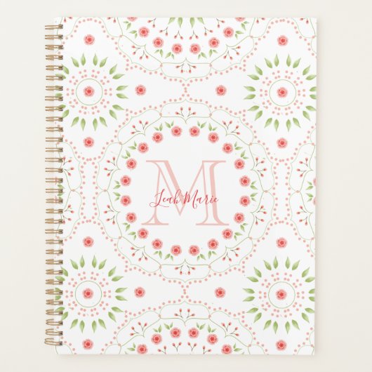Mandala rose floral Monogramme (Devant)