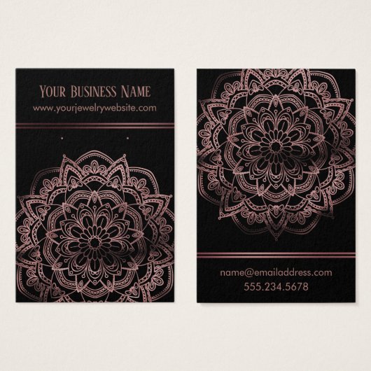 Mandala rose Gold sur les cartes d'affichage à ore (Devant & derrière)
