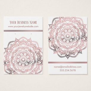 Mandala rose Gold sur les cartes d'affichage à ore