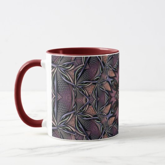 Mandala Rosette Floral Twin Retro Boho Mug (Gauche)