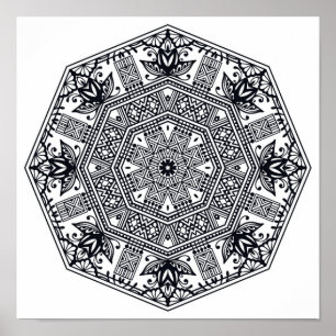 Mandala Round Ornament 2 Poster