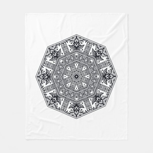 Mandala Round Ornament Fleece Deken (Voorkant)