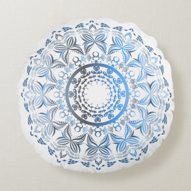 Mandala Round Sierkussen – Rond Kussen (Voorkant)