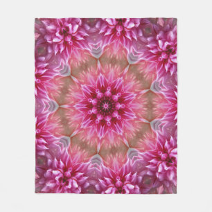 Mandala roze caleidoscoop patroon fleece deken