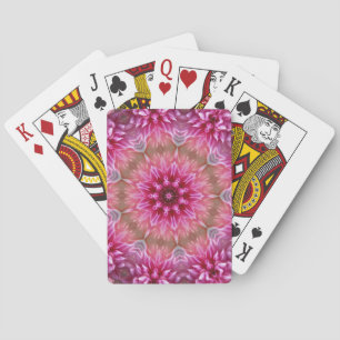 Mandala roze caleidoscoop patroon pokerkaarten