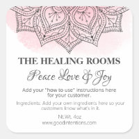 Mandala Roze Waterverf Natural Therapy Labels