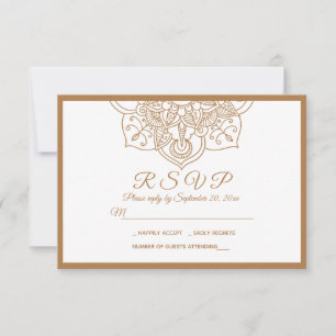 Mandala RSVP Brown Boho Indian Modern Mariage