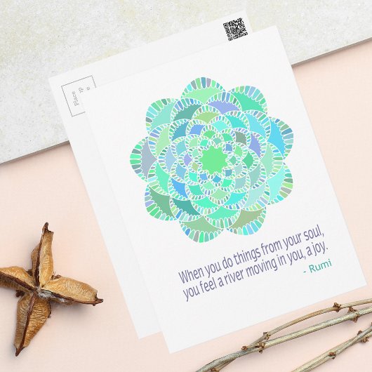 Mandala Rumi Joy Quote Briefkaart