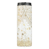 Mandala scannen met gouden sterren op wit thermosbeker (Achterkant)