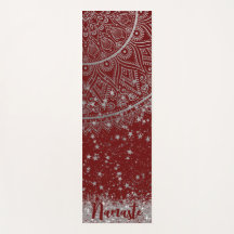 Mandala scannen met zilveren sterren op rood