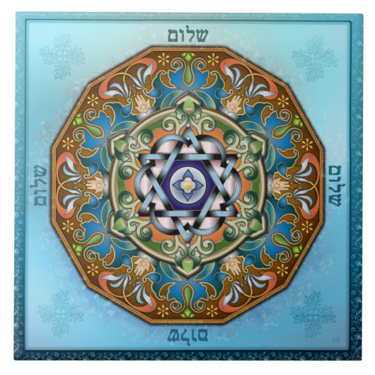 Mandala Shalom Tile Tegeltje (Voorkant)