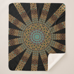 Mandala Sherpa Blanket Sherpa Deken