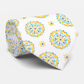 Mandala Sinaasappel Geel Blauw AroAce Pride Flag Stropdas (Opgerold)