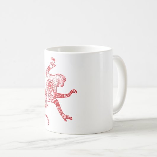 Mandala singe Mug (Devant droit)