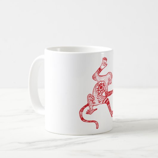 Mandala singe Mug (Devant gauche)